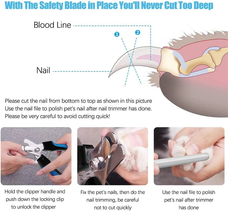 Professional Safety Pet Nail Clipper with Protective Guard