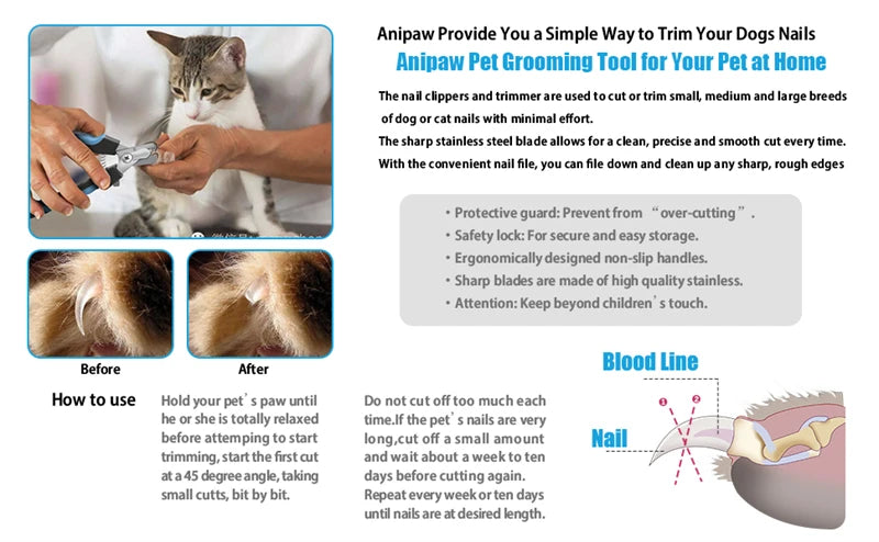Professional Safety Pet Nail Clipper with Protective Guard