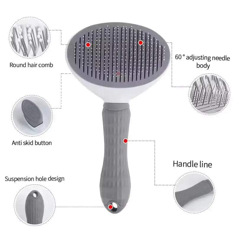 PetBloom Pro: One-Click Self-Cleaning Grooming Brush for Pets