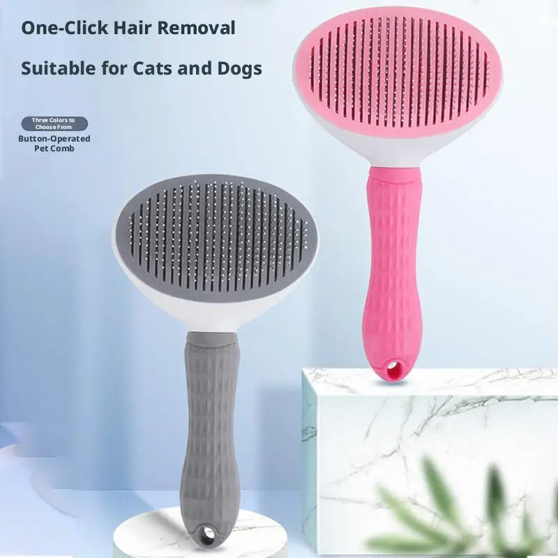PetBloom Pro: One-Click Self-Cleaning Grooming Brush for Pets