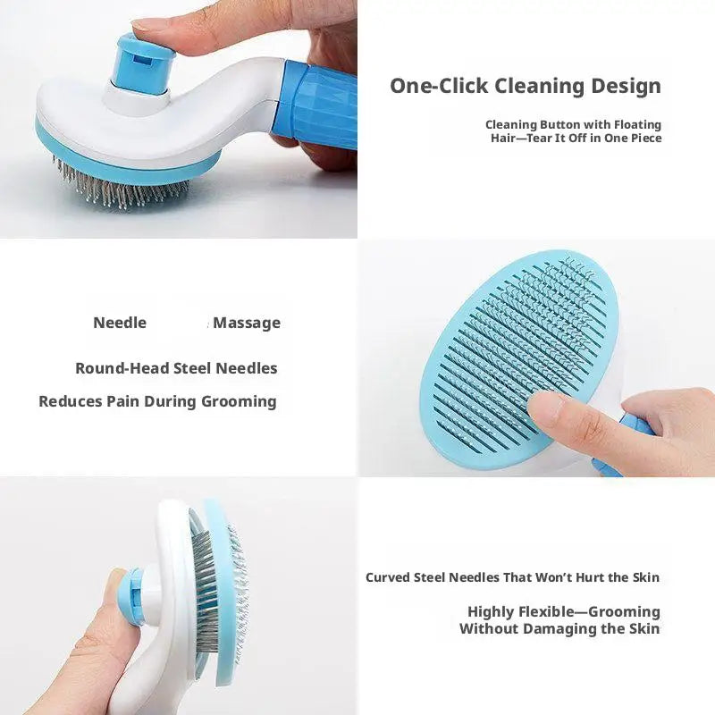 PetBloom Pro: One-Click Self-Cleaning Grooming Brush for Pets