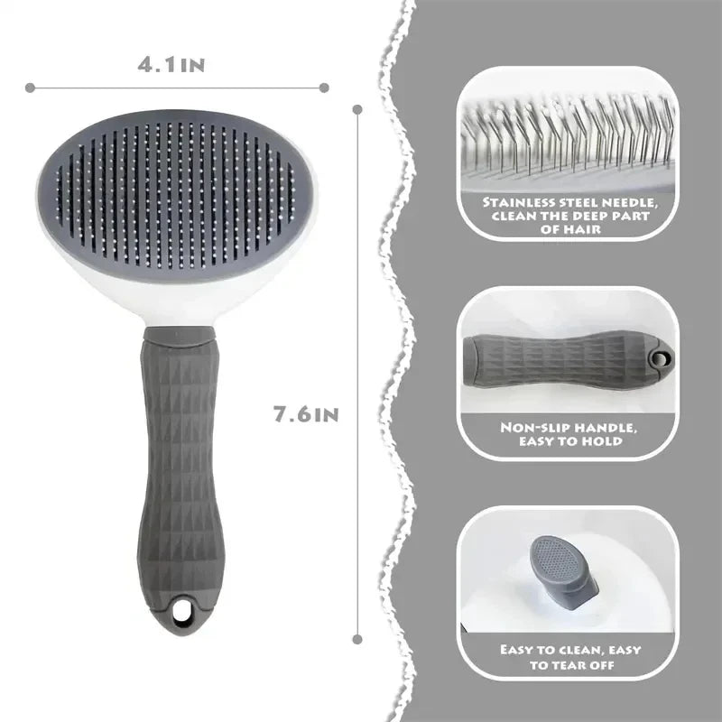 Ergonomic Pet Grooming Comb for Tangle-Free Fur