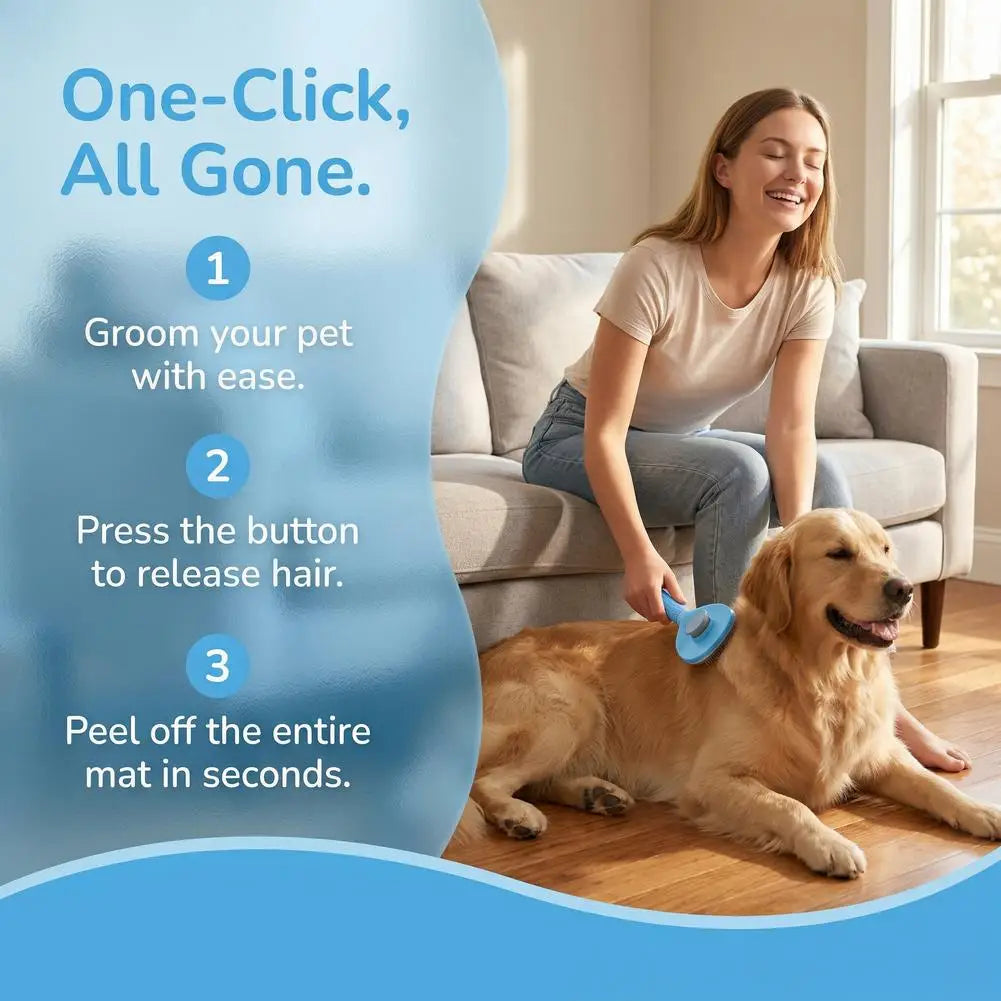 PetBloom Pro: One-Click Self-Cleaning Grooming Brush for Pets