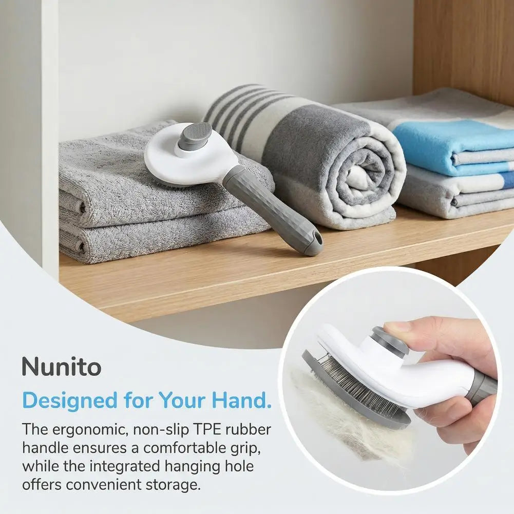 PetBloom Pro: One-Click Self-Cleaning Grooming Brush for Pets
