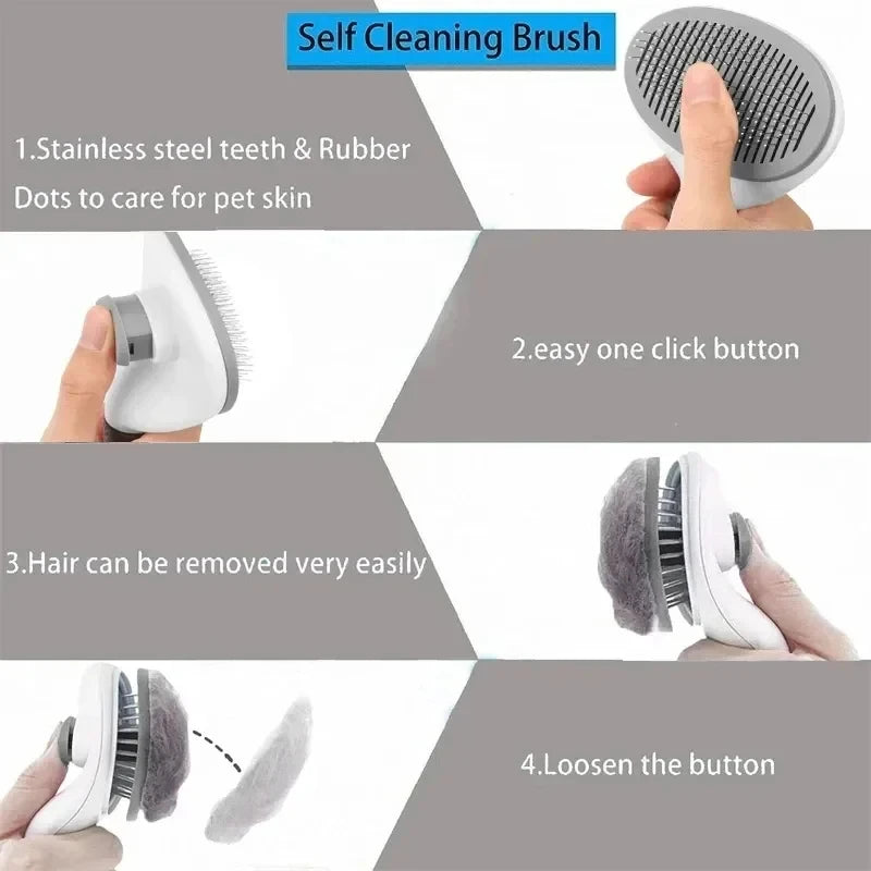 Ergonomic Pet Grooming Comb for Tangle-Free Fur